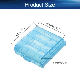 Heyiarbeit AA/AAA - Caja organizadora de batería de polipropileno, caja de almacenamiento para batería para llevar batería, color azul, 4 unidades