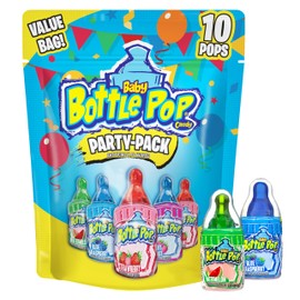 Baby Bottle Pop Candy Lollipops Variety Party Pack - 10 Count Suckers w/Powdered Dip in Assorted Fruity Flavors - Bulk Candy for Party Favors, Goodie Bags, Birthdays, Baby Showers