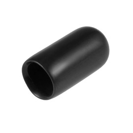 sourcing map Rubber End Caps 1/4 Inch (6 mm) ID Vinyl Round End Cap Screw Thread Protection Black Pack of 80