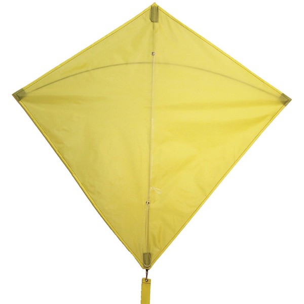 30 Inch Diamond Shape Colorful Outdoor Recreational Kite, Yellow