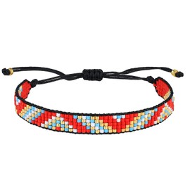 KELITCH Vintage Wrap Bracelet Fashionable Miyuki Pearl Strand Bracelet Chic Handwoven Jewellery for Men and Women, 水