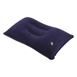 AoE Performance Navy Blue Inflatable Pillow Compact Suede Neck Support Cushion Camping Flight Travel Comfort Sleep Airplane Car Beach Office Rest
