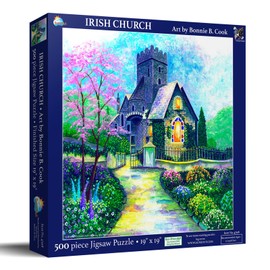 SUNSOUT INC - Irish Church - 500 pc Jigsaw Puzzle by Artist: Bonnie B. Cook - MPN # 47918