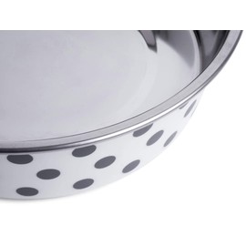 Petface Grey and White Spots Deli Dog Bowl, 21 cm