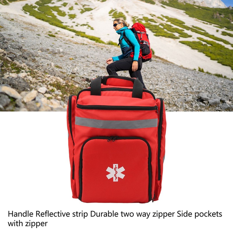 Red Firefighter Bag Large Capacity First Responder Bag Durable Emergency