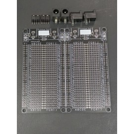 AB2Tech Black PCB Solderable Breadboards For Prototyping (Panel of 2)(Assembly Required) - Jumpers, Power Barrels