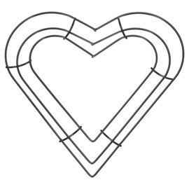 PATIKIL 8 Inch Christmas Wire Wreath Frame, Metal Heart Shape Dream Catcher Rings Macrame Wreath Floral Hoop for Home Car DIY Craft Wedding Wall Hanging Decorations, Black