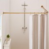 Crkmire Gold Corner Shower Curtain Rod, [24"-37"] x [24"-37"] Adjustable