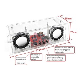 Funsto DIY Blue-Tooth Speaker Kit USB Mini Home Stereo Sound Amplifier DIY Electronic Kit for Soldering Practice Without Shell