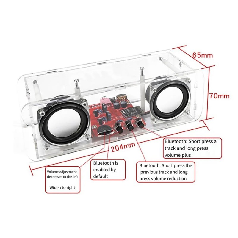 Funsto DIY Blue-Tooth Speaker Kit USB Mini Home Stereo Sound