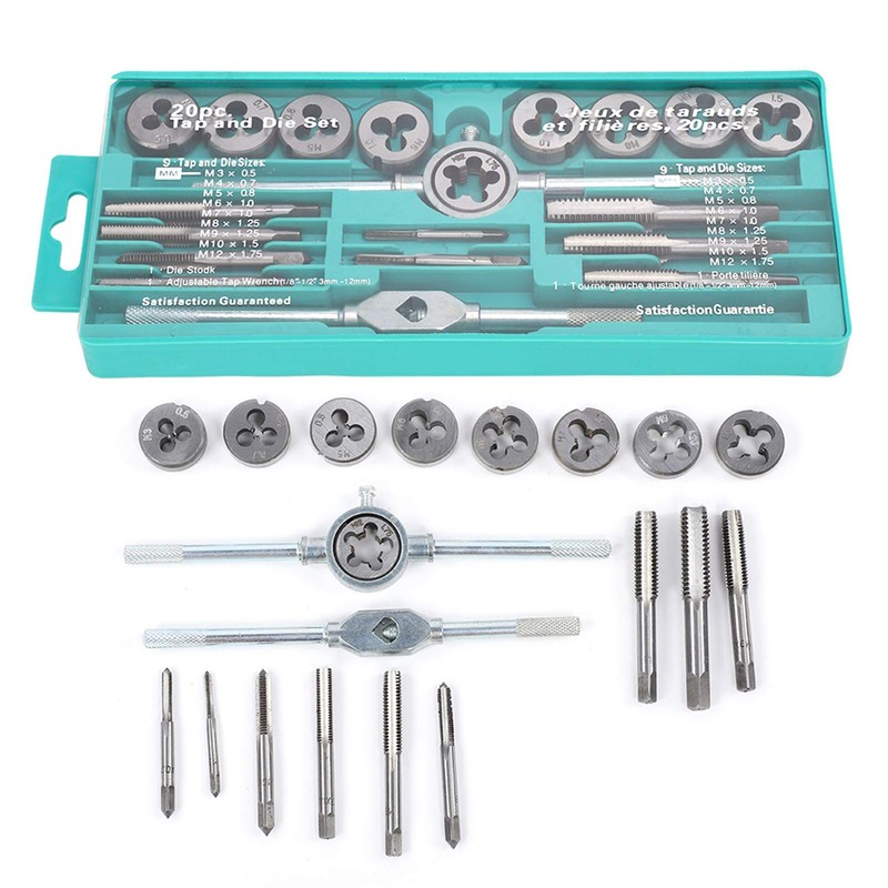 Tap Die Set, 20pcs Tap and Drill Set Metric Master