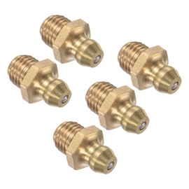 CoCud Brass Straight Grease Fitting, | M8x1mm Metric | Hydraulic Grease Nipple - (Applications: for Replacing Missing or Broken Oil Fitting), 5-Pieces