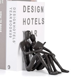 Ambipolar - Estantería romántica para Parejas de Lectura, sujetalibros de Hierro Fundido, decoración de habitación estética, decoración de computadora de Oficina, sujetalibros Decorativos para Libros