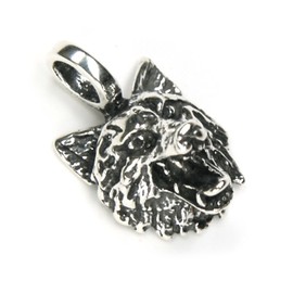 Drachensilber Wolf Head Pendant Silver Jewellery Chain Pendants Power Animal Silver Jewellery, Silver