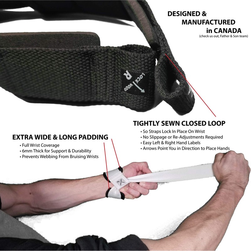 LOCK-WOOD Weightlifting Wrist Support Straps Lift Heavier & Secure Your