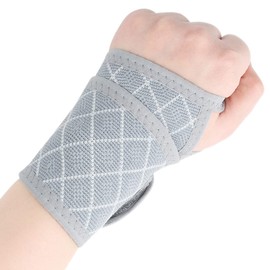 Wrist Supporter, For Women, Ladies, 1 Piece, Fashionable, Wrap Type, Mesh, Wrist & Tendonitis, Secure, Protection, Left & Right Use, One Size Fits Most, Adjustable, Computer Work, Housework, Nursing, Taping (Gray)