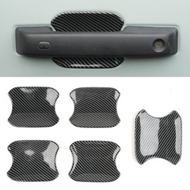 LitMiRaCle Car Door Bowl Scratch Protector for Ford Bronco, Exterior Door Handle Bowl Cover Protection Trim Accessories Compatible with Ford Bronco 2021 2022 2023 4 Doors, Carbon Fiber