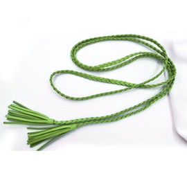 Nanxson Women's Waist Belt Woven Tassels Chain Belt Skinny Belt for Skirt Dress PDW0042 (green)