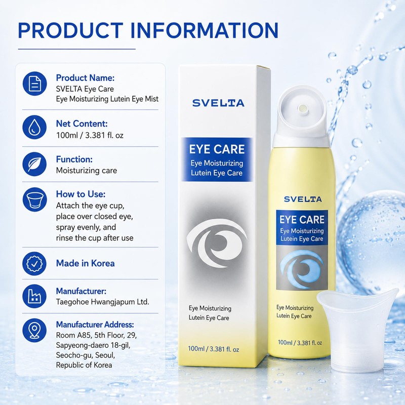 Lutein Eye Spray, Hydrating Eye Mist , Gentle Refreshing Eye