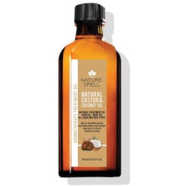 Nature Spell Castor & Coconut Oil 150 ml – Pure and Natural Castor Oil with Coconut Oil for Hair Growth, Eyelashes, Eyebrow, and Skincare Oil – Made in the UK