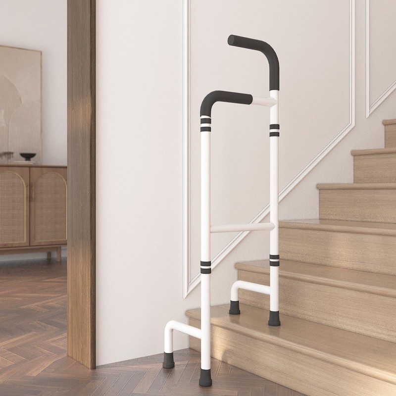 Elderly Stair Climbing Assist Cane, Adjustable Height 36-46in, Lightweight(2.6lb) &