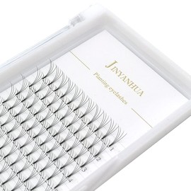 JINYANHUA Premade Eyelash Fans Extension 8-15mm Length 4d/5d/6d/7d/8d 0.07mm Short Stem Handmade Fans Premade Professional Eyelash Extensions Faux Mink (12mm, 4D-0.07-C)