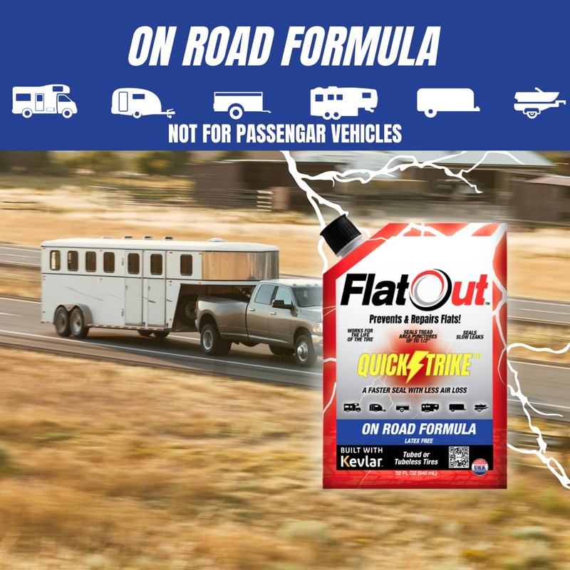 FlatOut QuickStrike Tire Sealant On Road Formula - Prevent Flat