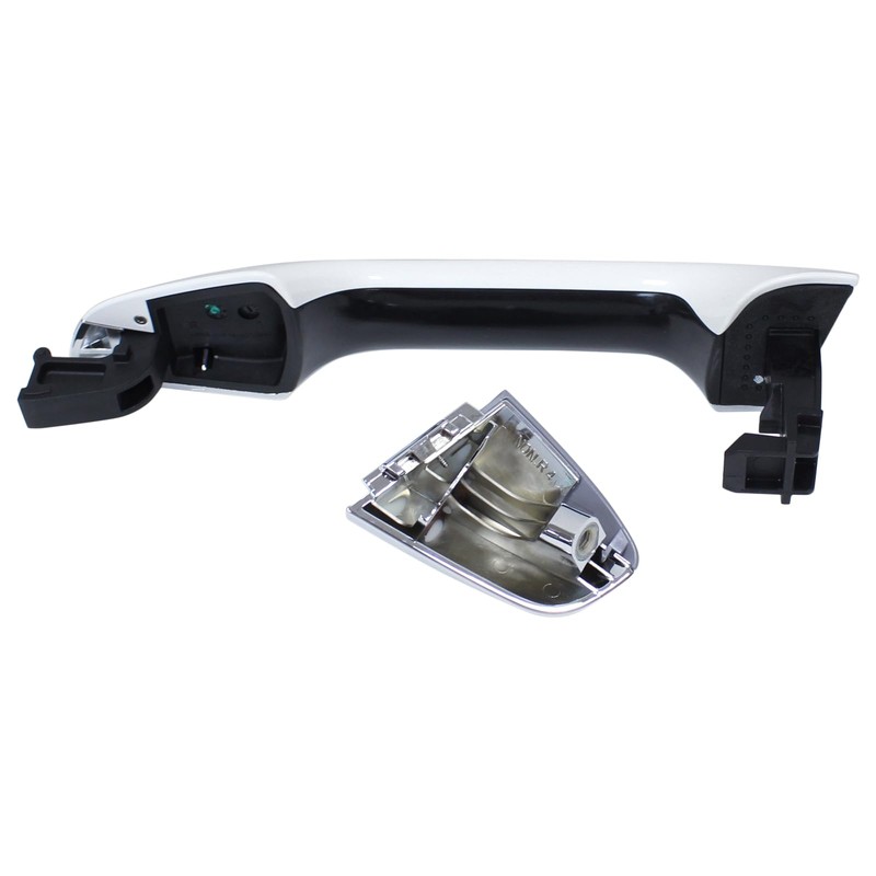 ApplianPar Front Passenger Side Exterior Door Handle Chrome and White