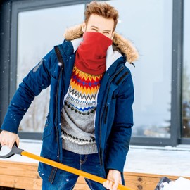 3 Pieces Neck Warmers Winter Fleece Neck Gaiters Face Covering for Men Women Neck Protection (Red, Rose Red, Pink)