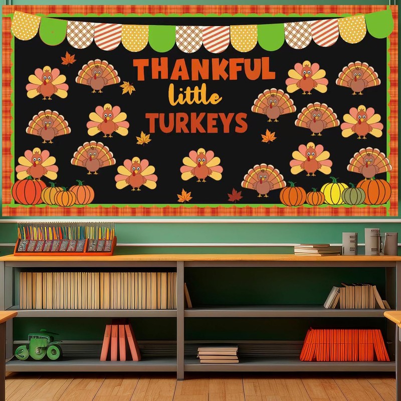 Thanksgiving Turkey Bulletin Board Set Thankful Little Turkeys Bulletin Board