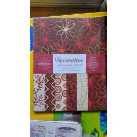 Shizen Decorative Handmade Cotton Paper Gold Red Coral Ivory Letter 8.5x11 18 st