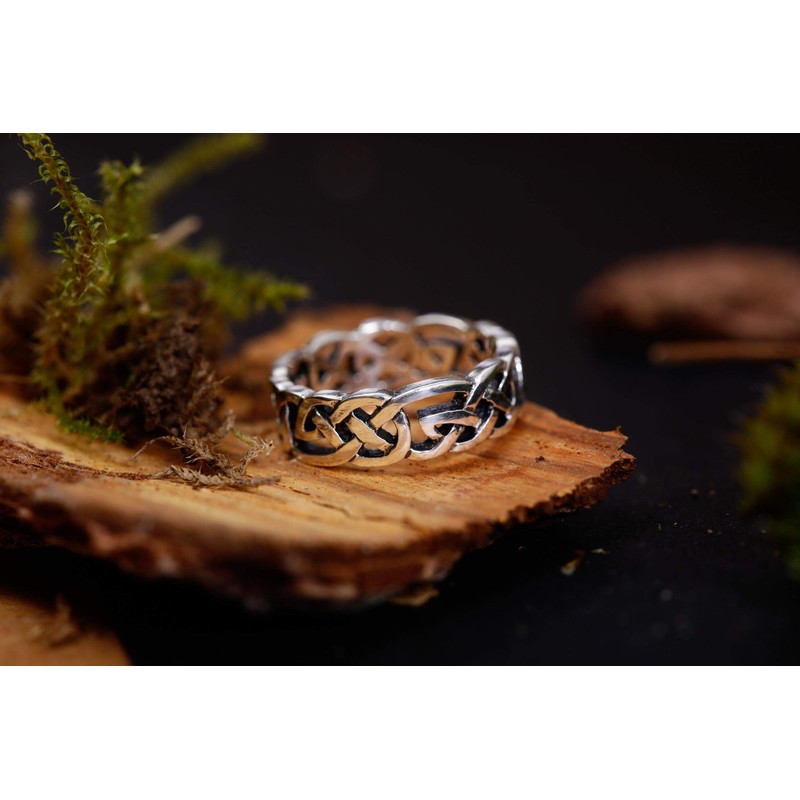 FIONA Celtic Friendship Ring 6mm Celtic Knot Ring 925 Sterling