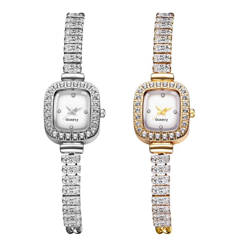 Avaner Women's Square Wrist Watches: Ladies Elegant Rhinestones Slim Strap