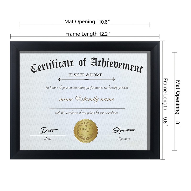 ELSKER&HOME 8.5x11 Certificate Frame - Classic Black Color Frame -