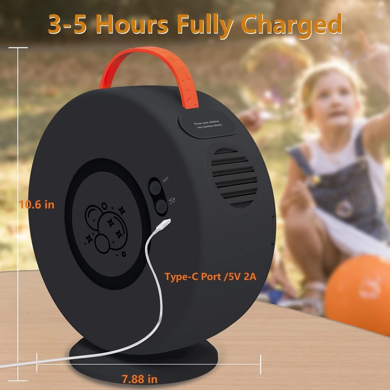 Automatic Rotation Bubble Machine USB Rechargeable Automatic Bubble Blower for