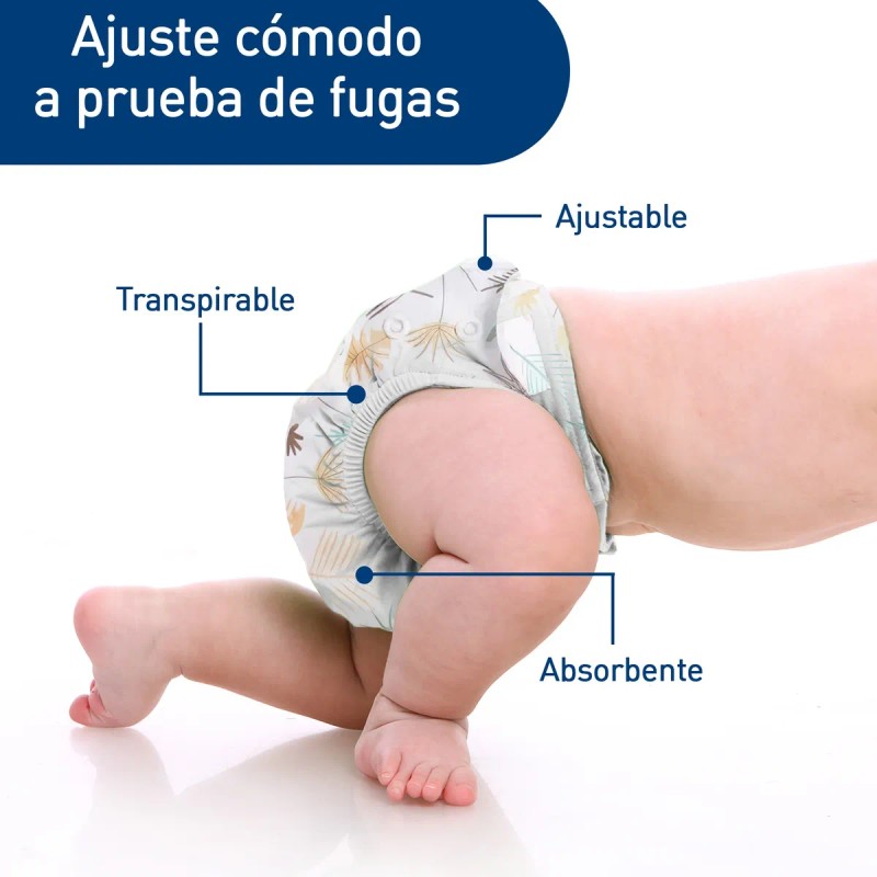 Pañales Ecológicos De Tela Para Bebé 6 Pañales + 6