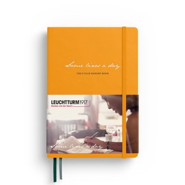 LEUCHTTURM1917 372387 Some Lines A Day 5-Year-Book, Medium A5, Hardcover, 5 Years Memories - Journaling, Rising Sun