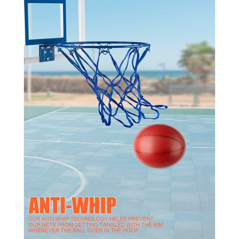 XXXYYY Mini Basketball Net Replacement 8 Loop [2 Pack], Vibrant