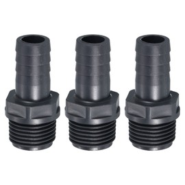 PATIKIL UPVC Barb Fitting Barb Pipe Fitting Hose Barb Fitting 3pcs 14mm Barb G1/2 Male Thread Pipe Connector Quick Fitting for Water Fuel Air Gray