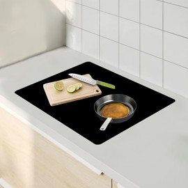 23.62"x15.74" Countertop Protector Mat, Silicone Mats for Kitchen Counter, Cuttable Heat Resistant Mats for Counter, Waterproof Silicone Kitchen Island Protector Mat(2 Pack,Black)