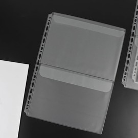 Mogoostry A4 Binder Pockets Zipperless Cash Envelopes 2 Pocket Binder Sleeves with Flap Binder Pouches Loose Leaf Inserts Folder Photocard Sleeve Filing Bags