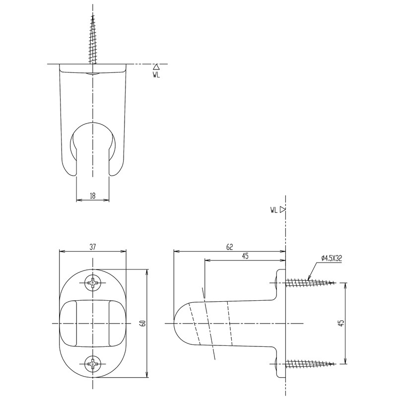 LIXIL INAX Bathroom Shower Hook for Public BF-30A