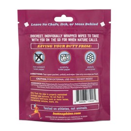 Butt Napkins - Water-Based Flushable Wipes, Individually Wrapped, For On-The-Go & Travel, Running, Camping, Festivals. Unscented & Hypoallergenic, Adult Sized (Running, 5 Count (Pack of 1))