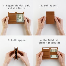 GARZINI Magic Wallet, RFID Wallet for Men, Genuine Leather with Space for Cards, Mini Wallet as a Gift for Men, 03 Camel Brown