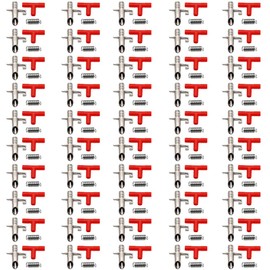 50PCS Automatic Water Rabbit Nipple Drinker Feeders for Rabbit Guinea Pig Ferret Rat Mouse Poultry Watering System (Red)