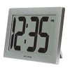 AcuRite 75102RM 9.5" Large Digital Clock with Intelli-Time Technology,Siliver,6-inch height
