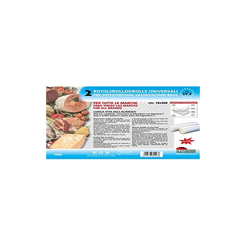 Elettrocasa SV 3 Roll – Vacuum Sealer Accessory (Vacuum Sealer