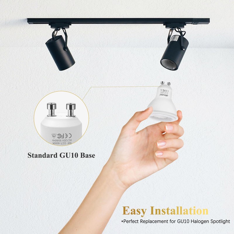 DiCUNO GU10 LED Bulbs 5W Daylight White, 6000K, 500lm, 45