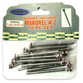 DYNAMIC 12 Piece Set of Mandrel #2 (1/8") with Red Washer | Versatile Assembly for Rotary Tool Accessories | Enhanced Efficiency for Large-Scale Projects