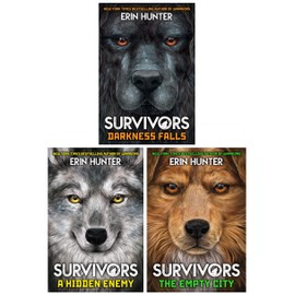 Erin Hunter Survivors Series 3 Books Collection Set (Darkness Falls, A Hidden Enemy, The Empty City)